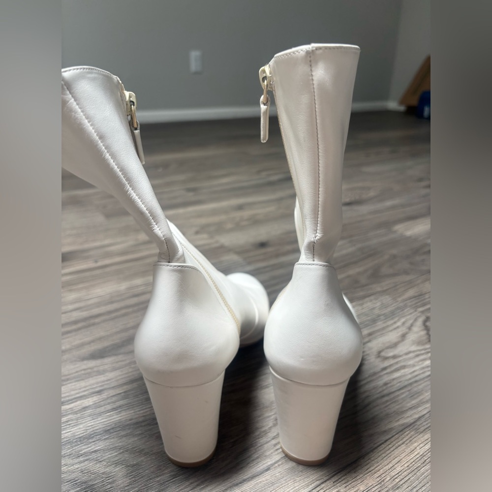 STUART WEITZMAN White Ankle Boots heels size 10 - Picture 6 of 12